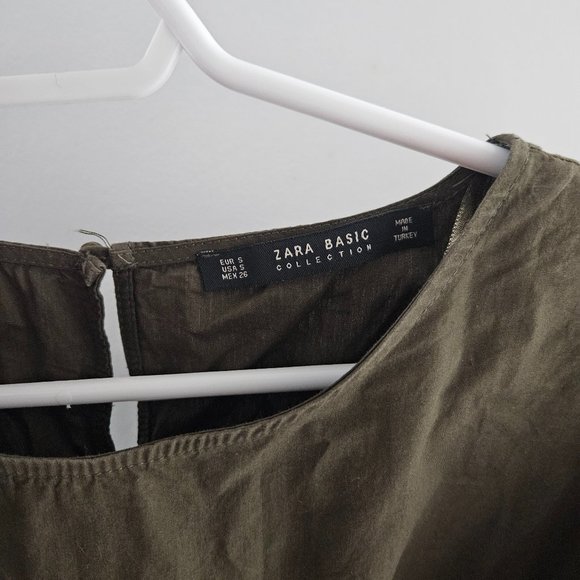ZARA Basic Collections 100% Cotton Khaki Overalls - Picture 1 of 3